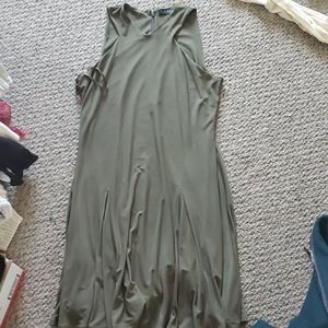 Lauren Ralph Lauren Olive Green Sleeveless Midi Dress